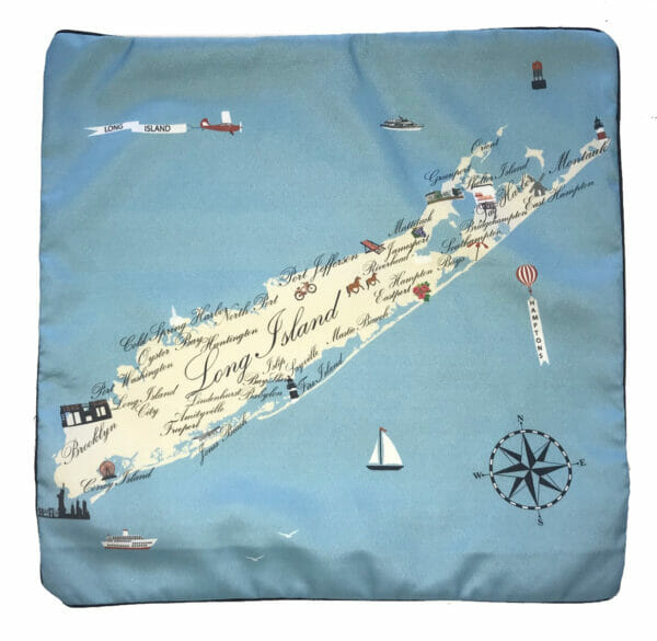 Long Island Destination Pillow 18x18 Outdoora Fabric By Taylor & Co. - Image 2