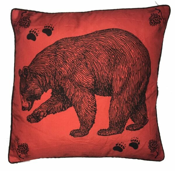 Bear Pillow Red by Taylor & Co