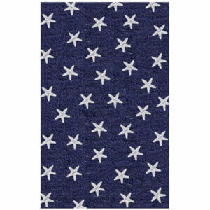 Navy Starfish Rug 5'x8'