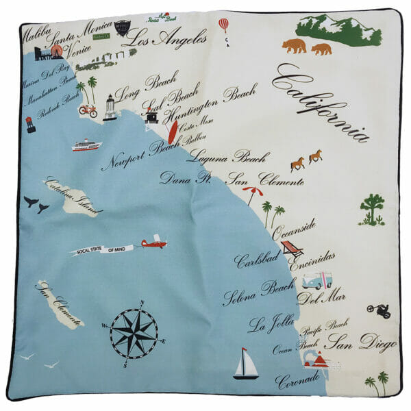 Southern California Destination Pillow 18x18 Outdoora Fabric By Taylor & Co. - Image 2