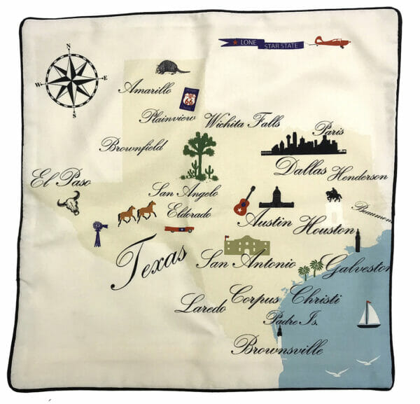 Texas Destination Pillow 18x18 Outdoora Fabric By Taylor & Co. - Image 2